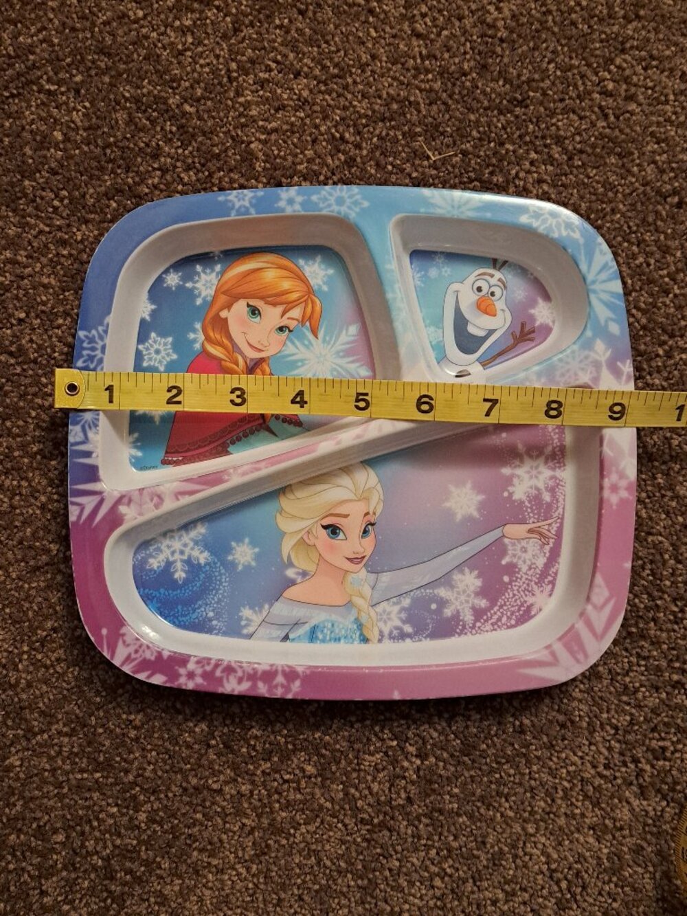 Zak! Designs Disney Frozen divided plate Elsa, Anna, Olaf &"I'm Olaf Plate - Picture 2 of 6